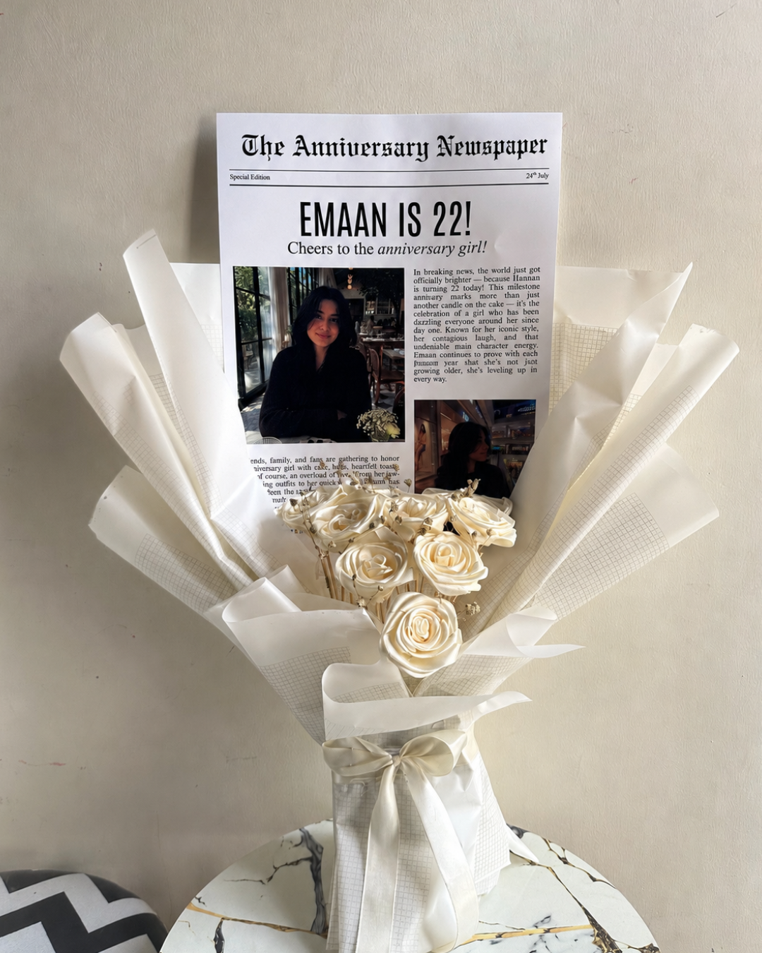 GiftToday Signature Anniversary Newspaper Flowers Bouquet