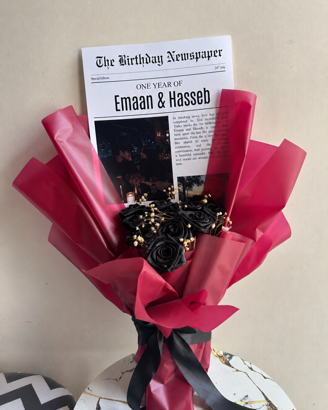 GiftToday Signature Birthday Newspaper Flowers Bouquet