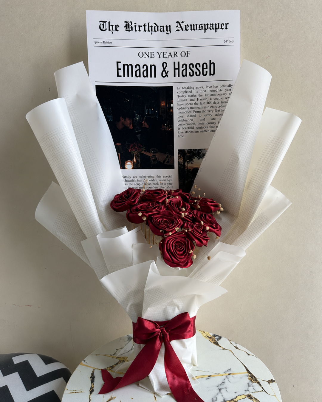 GiftToday Signature Birthday Newspaper Flowers Bouquet