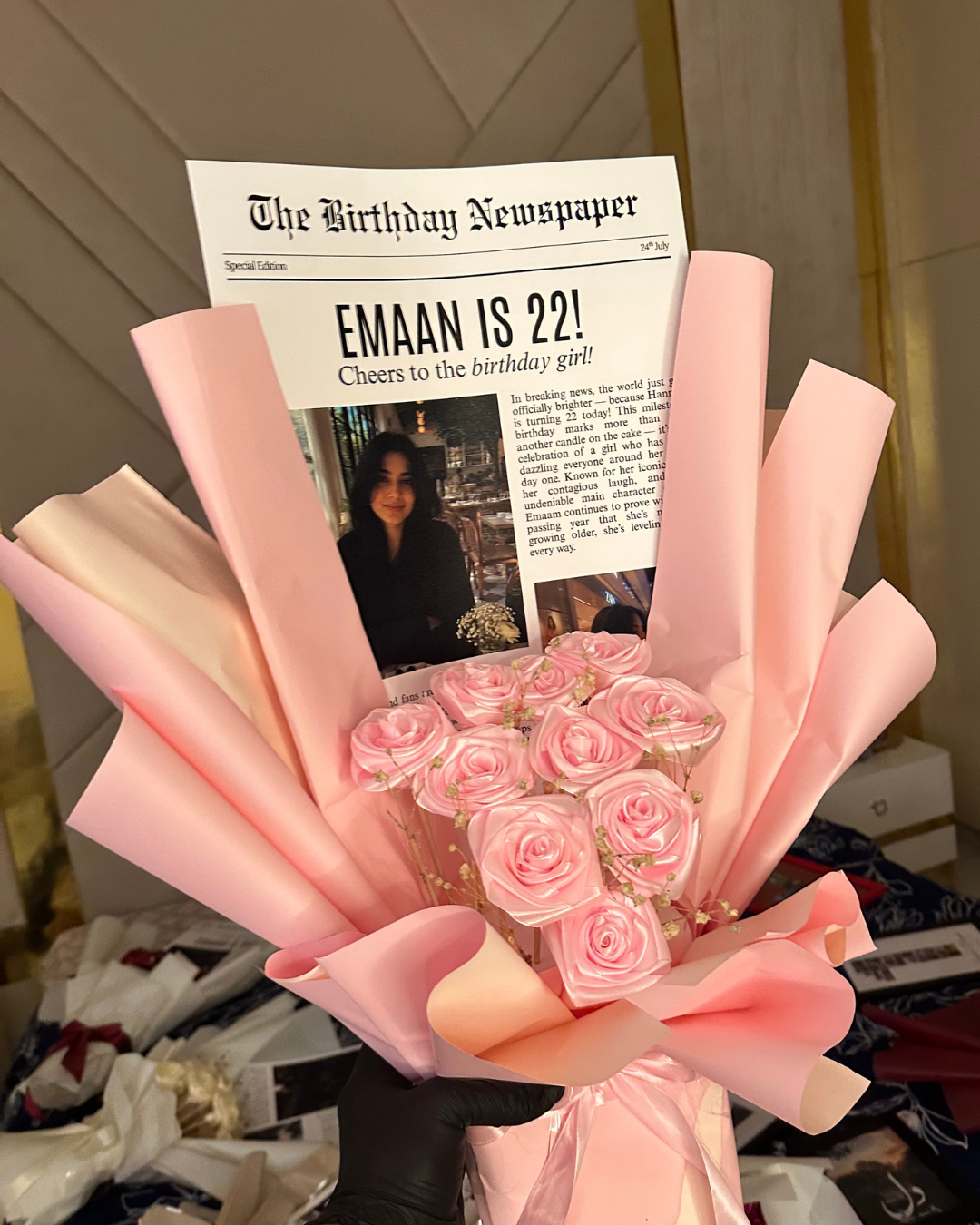 GiftToday Signature Birthday Newspaper Flowers Bouquet