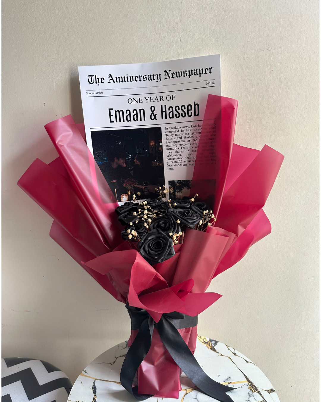 GiftToday Signature Anniversary Newspaper Flowers Bouquet