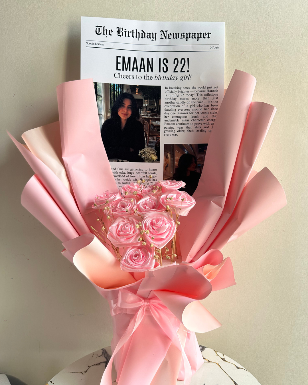 GiftToday Signature Birthday Newspaper Flowers Bouquet