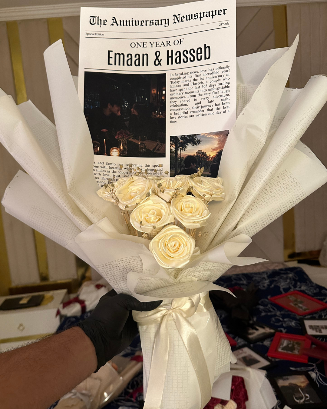 GiftToday Signature Anniversary Newspaper Flowers Bouquet