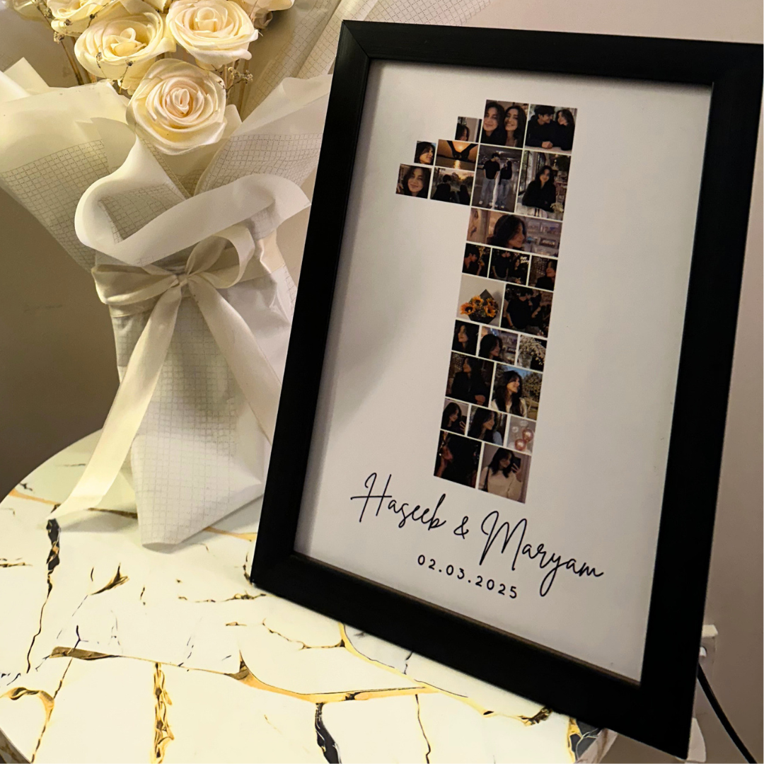 Personalized 1,3,5 & 10 Anniversary Photo Frame | 20 Photos Custom Collage