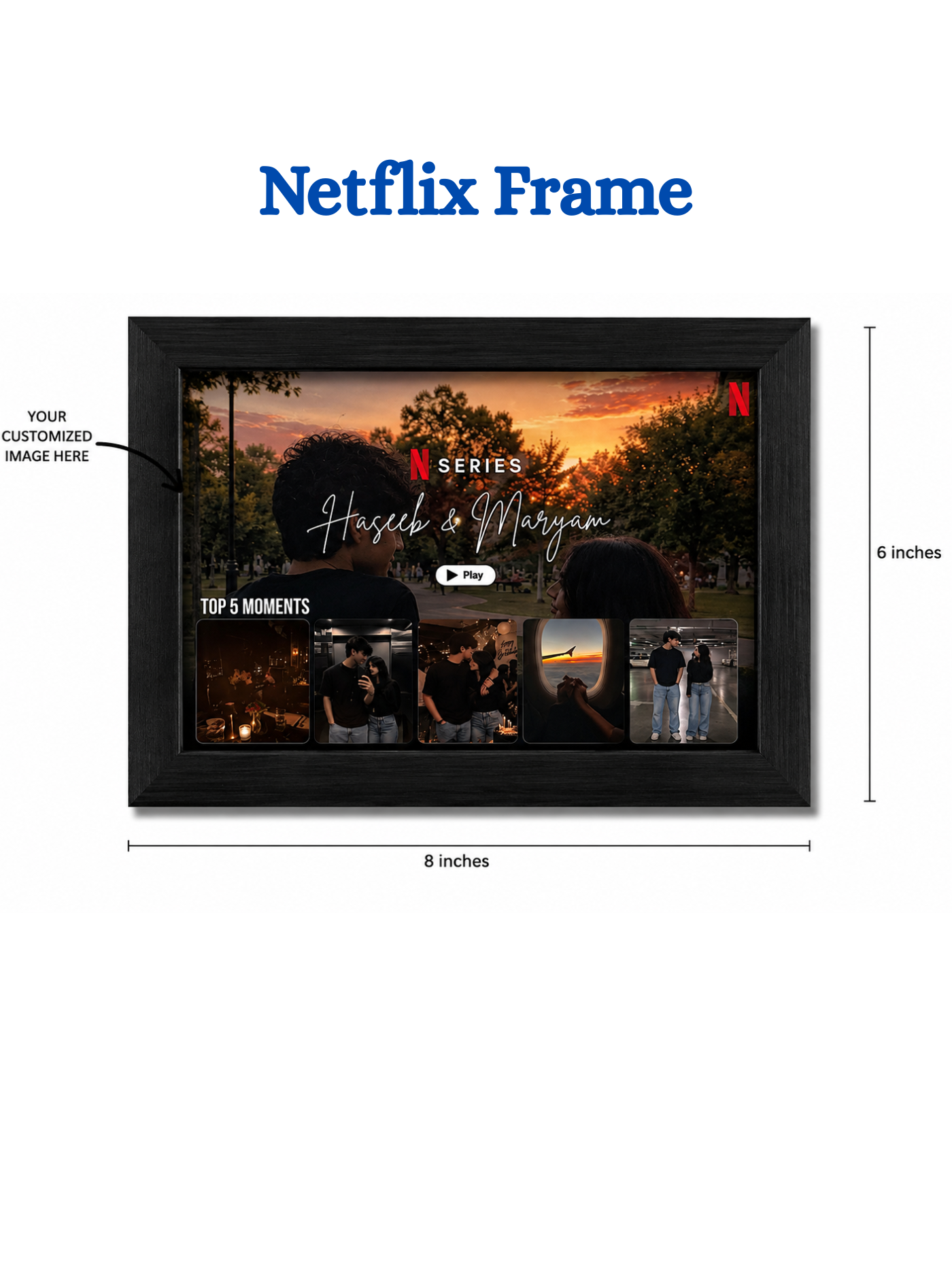 Personalized Netflix Style Photo Frame | Custom Couple Memories