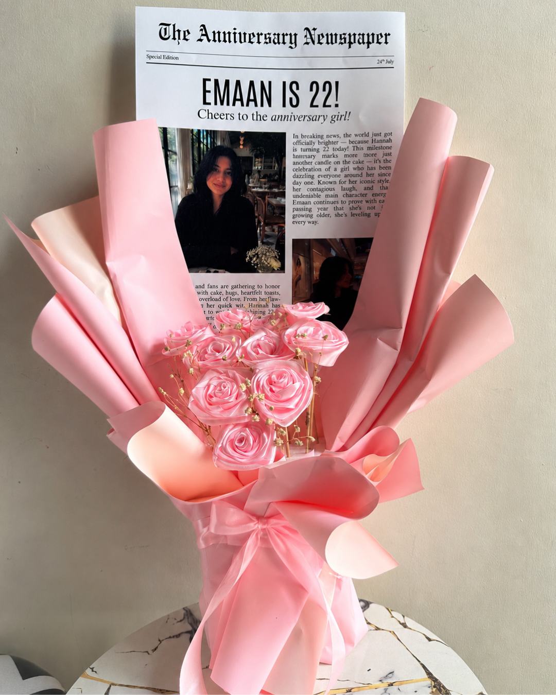 GiftToday Signature Anniversary Newspaper Flowers Bouquet