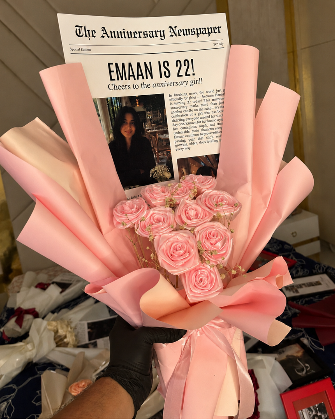 GiftToday Signature Anniversary Newspaper Flowers Bouquet