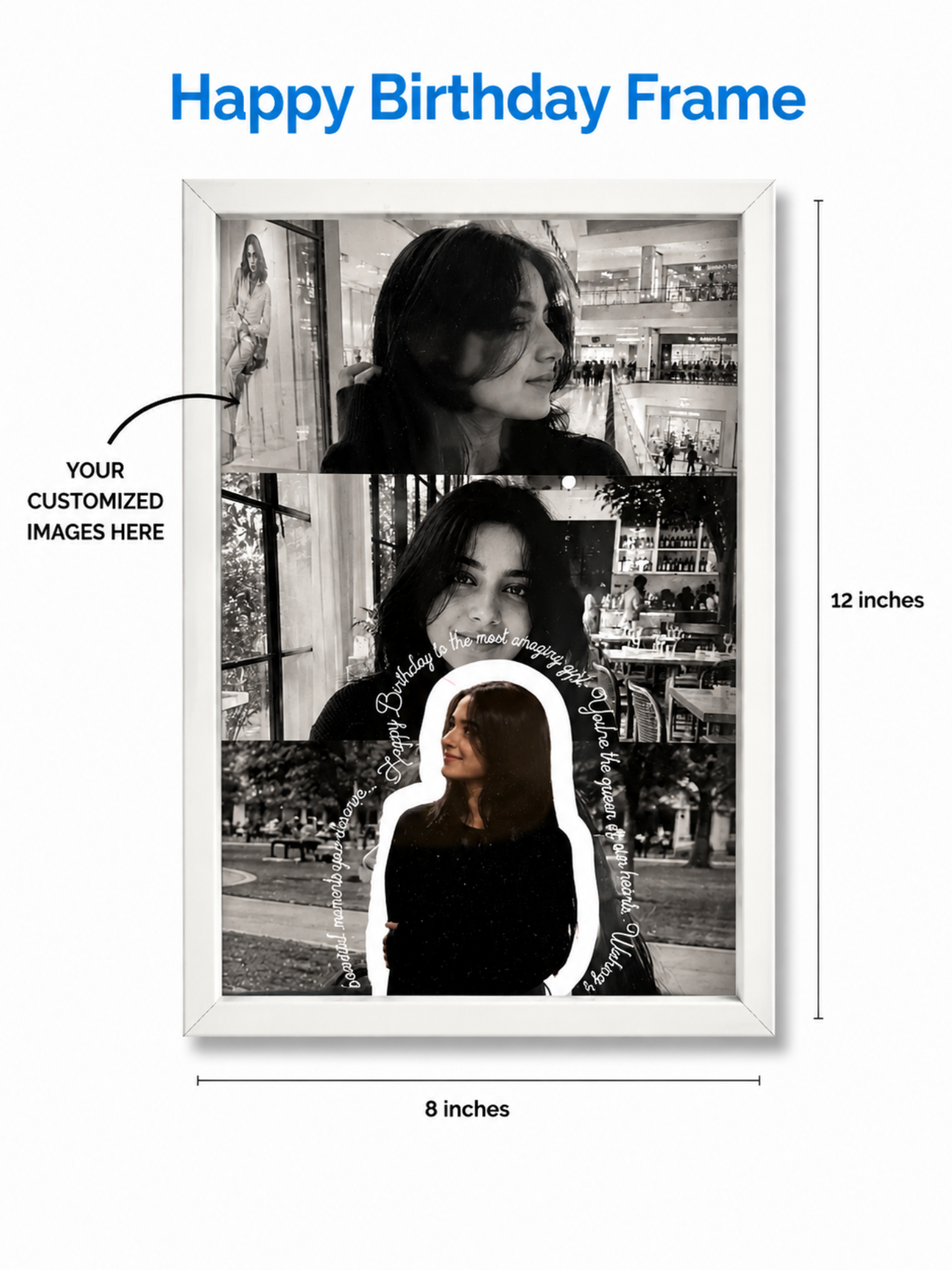 Personalized Birthday Collage Frame | Custom Photo & Birthday Message