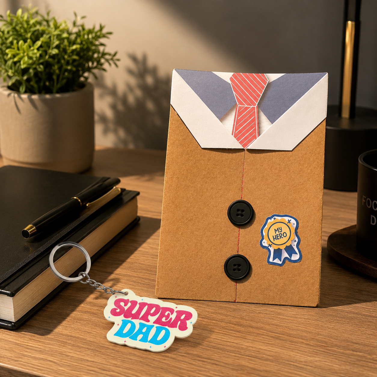 Father's Day Combo 4 | Pull Greeting Card & Keychain