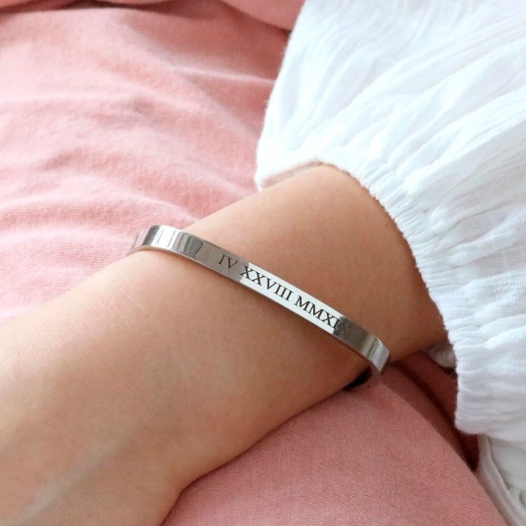 Engraved Disc Bracelet