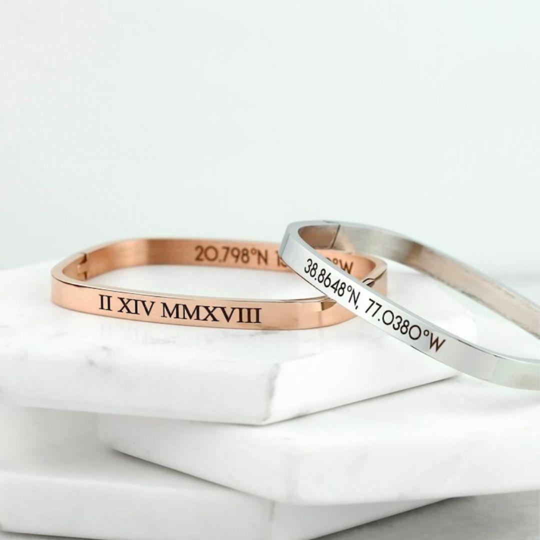 Engraved Disc Bracelet