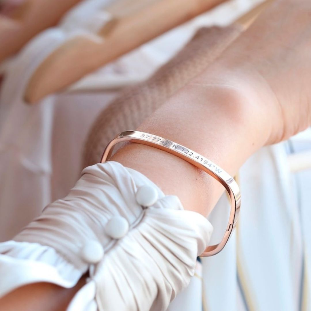 Engraved Disc Bracelet