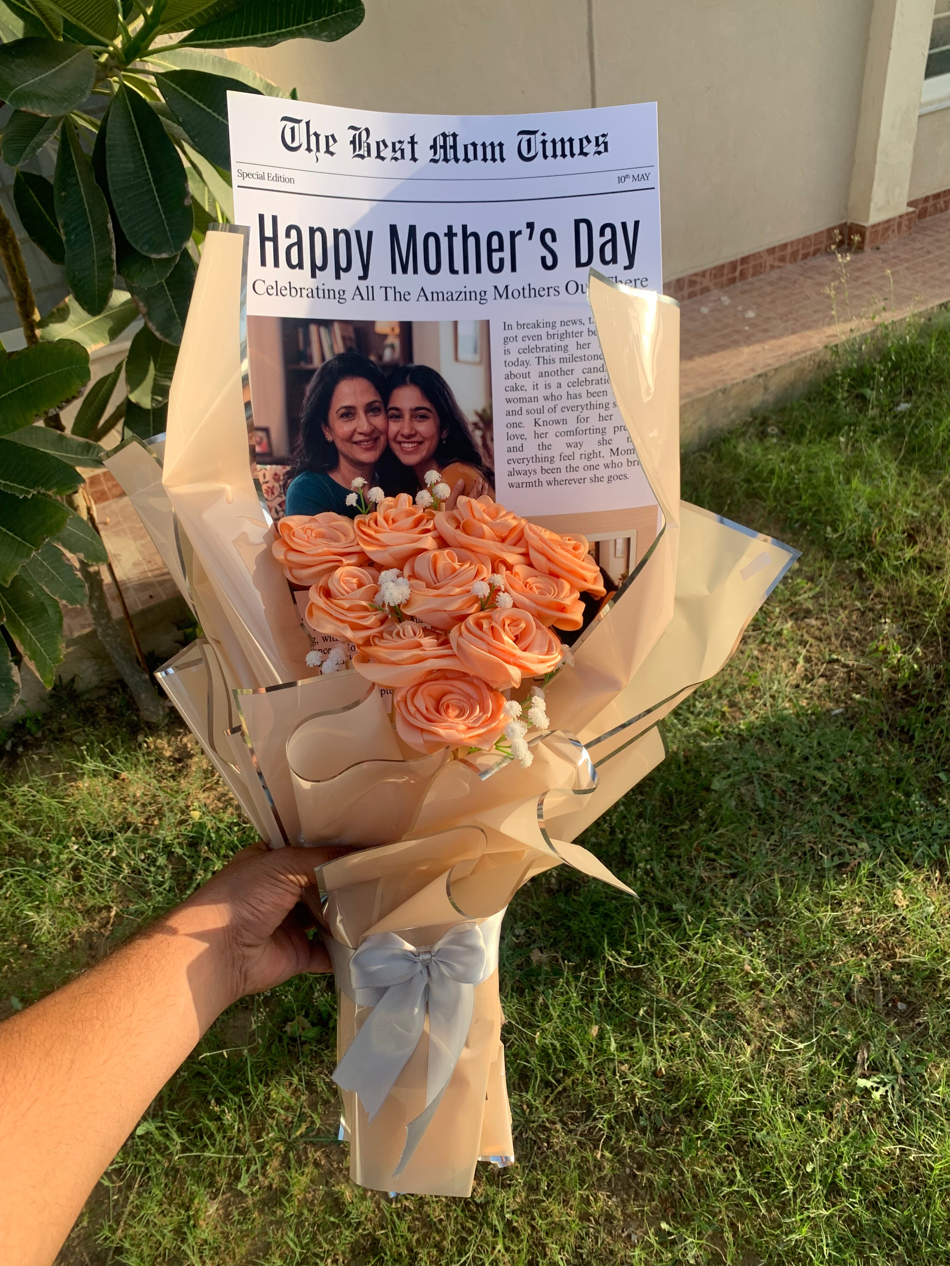 Custom Photo Mother’s Day Bouquet | Flowers Gift for Mom