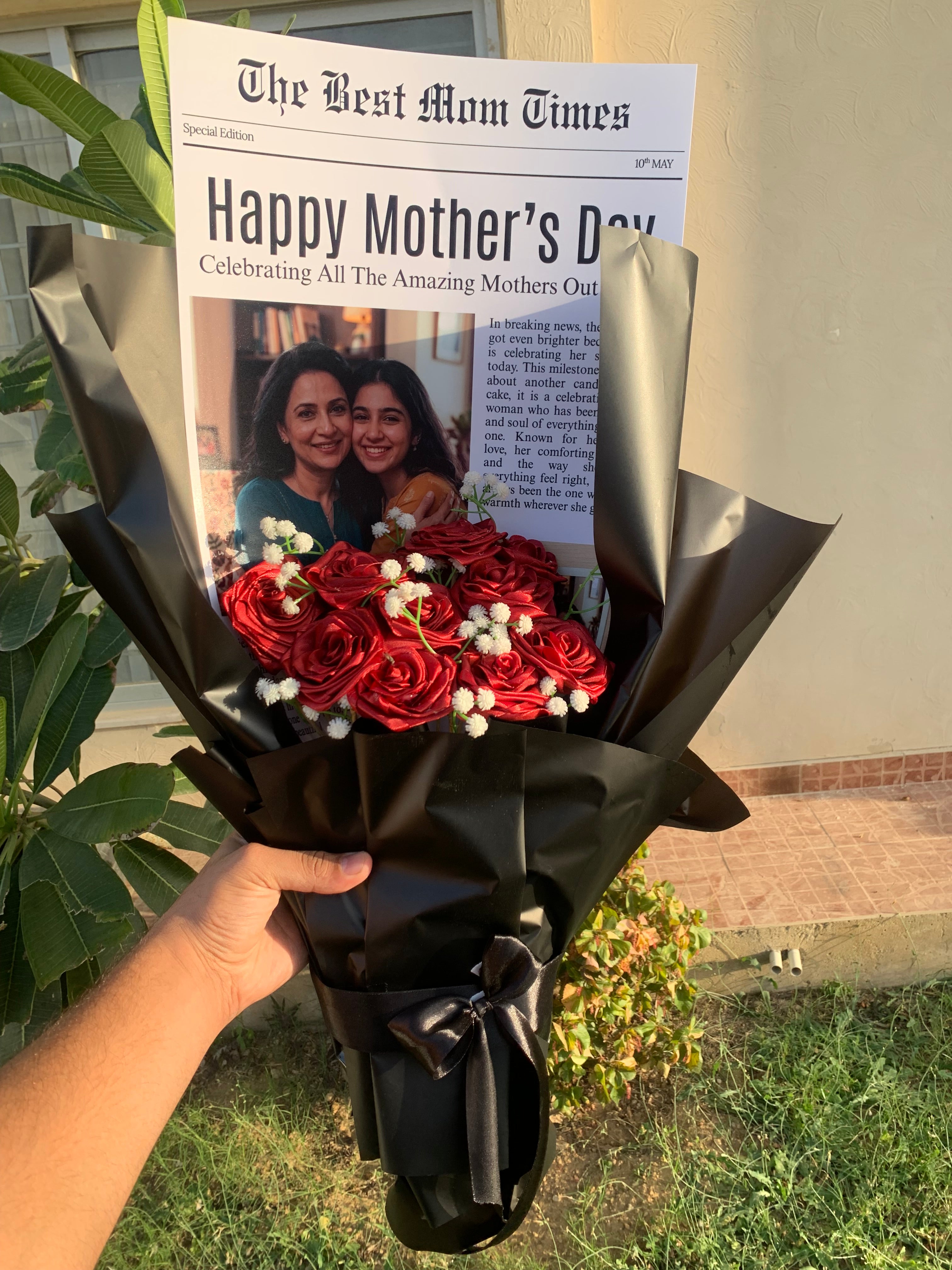 Custom Photo Mother’s Day Bouquet | Flowers Gift for Mom