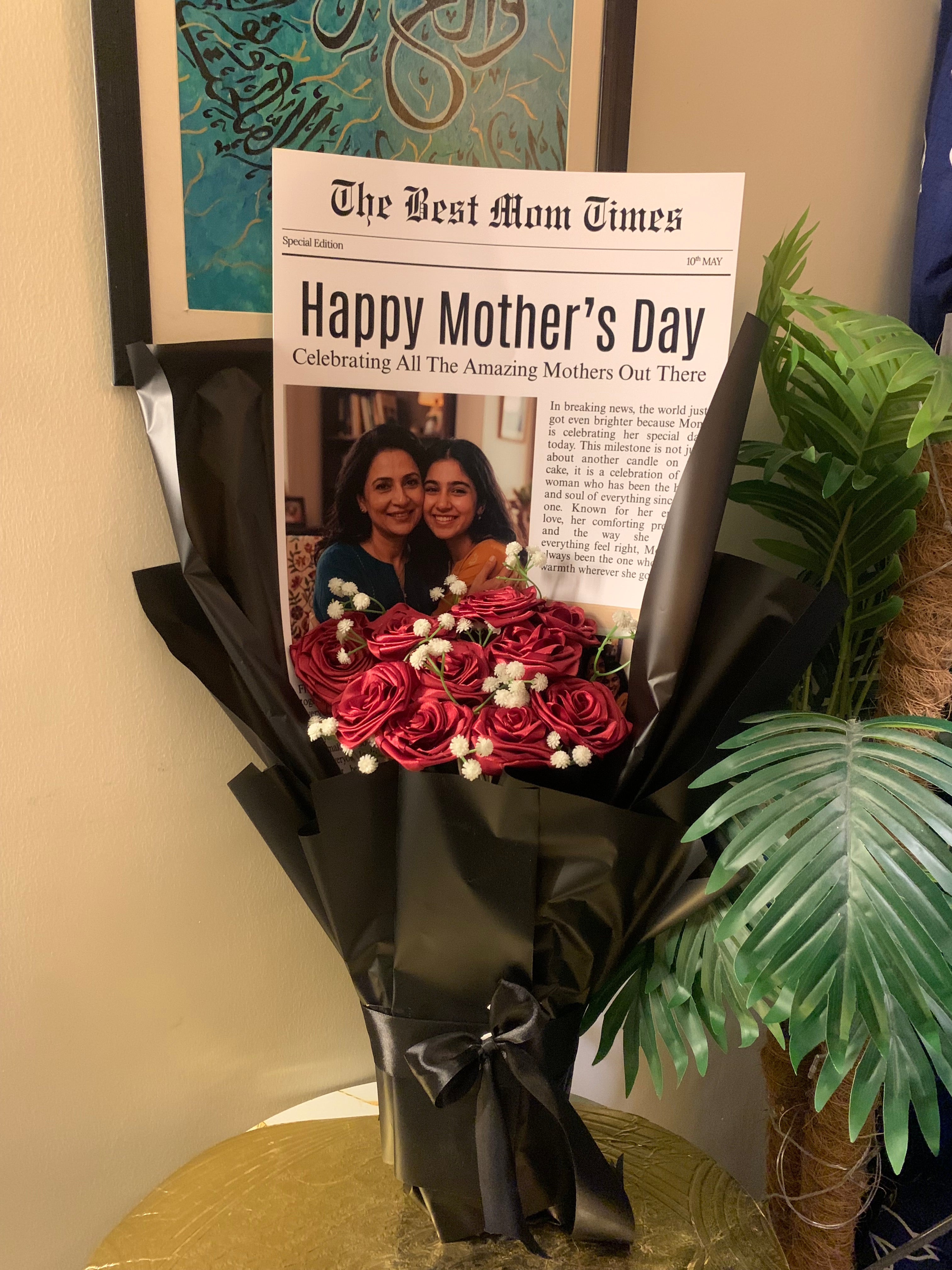 Luxury Mother’s Day Gift Box with Custom Photo Bouquet & Personalized Keepsakes