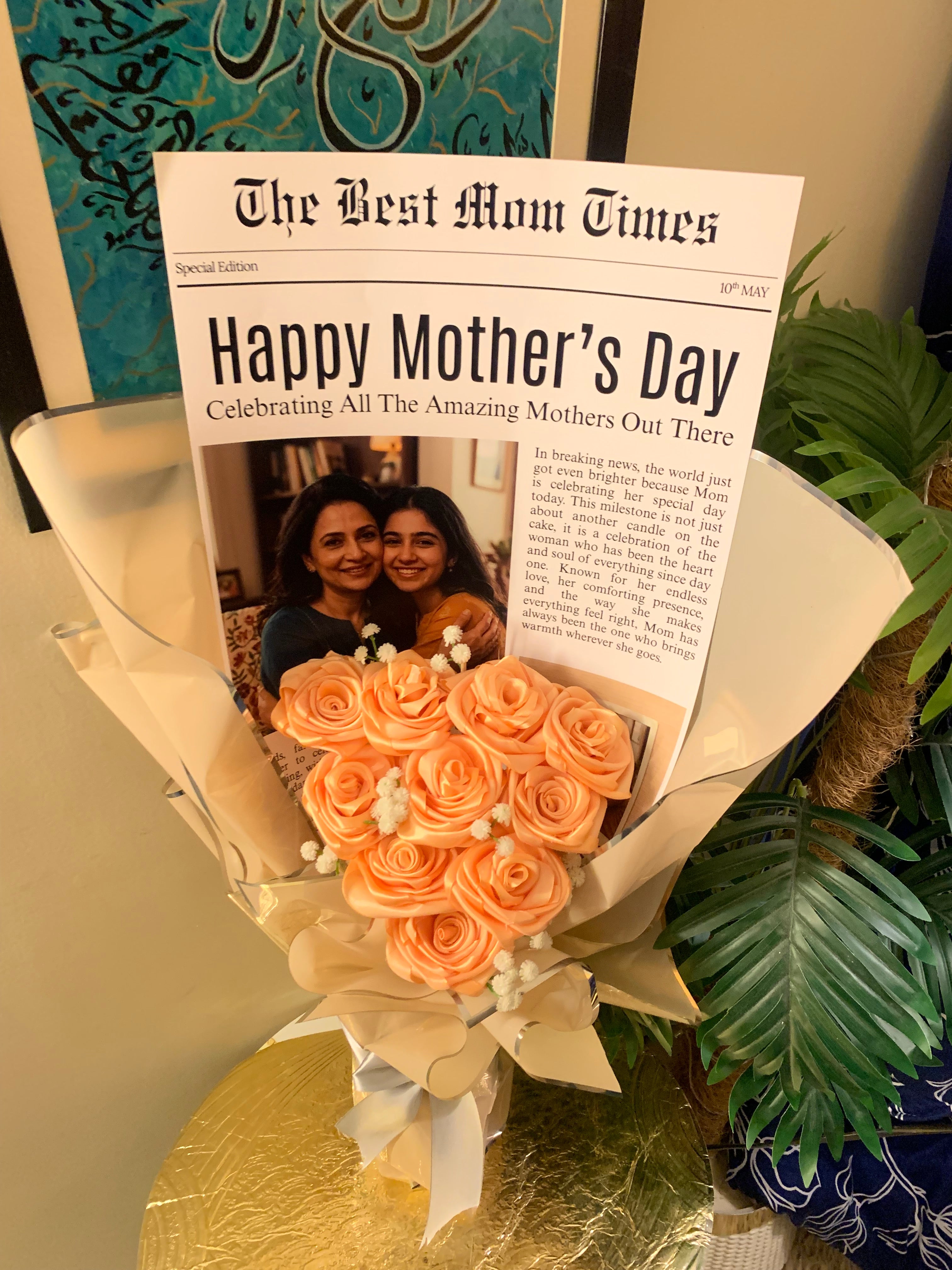 Luxury Mother’s Day Gift Box with Custom Photo Bouquet & Personalized Keepsakes