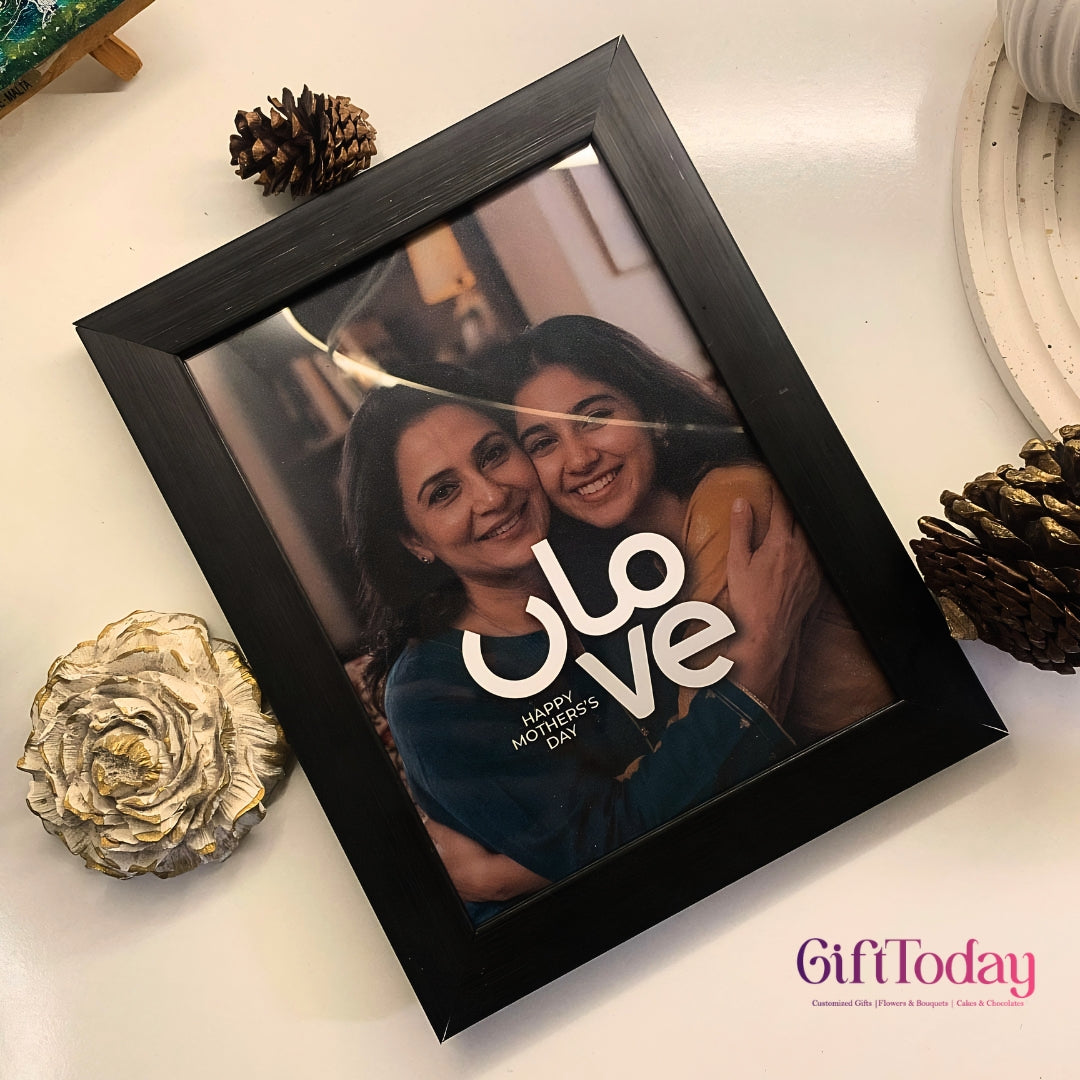 Custom Photo Frame for Mom | “Maa Love” Typography Design