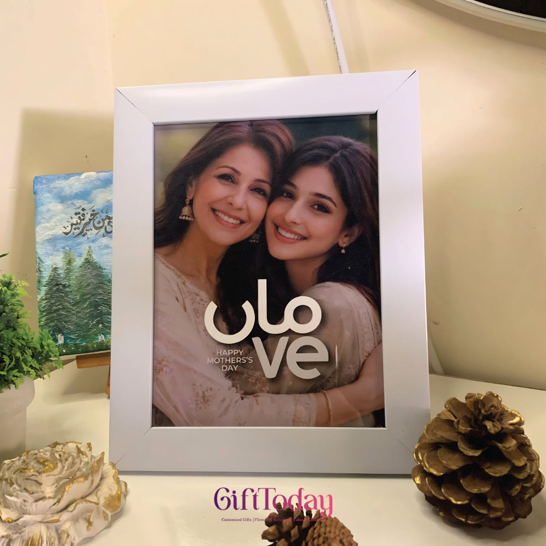Custom Photo Frame for Mom | “Maa Love” Typography Design
