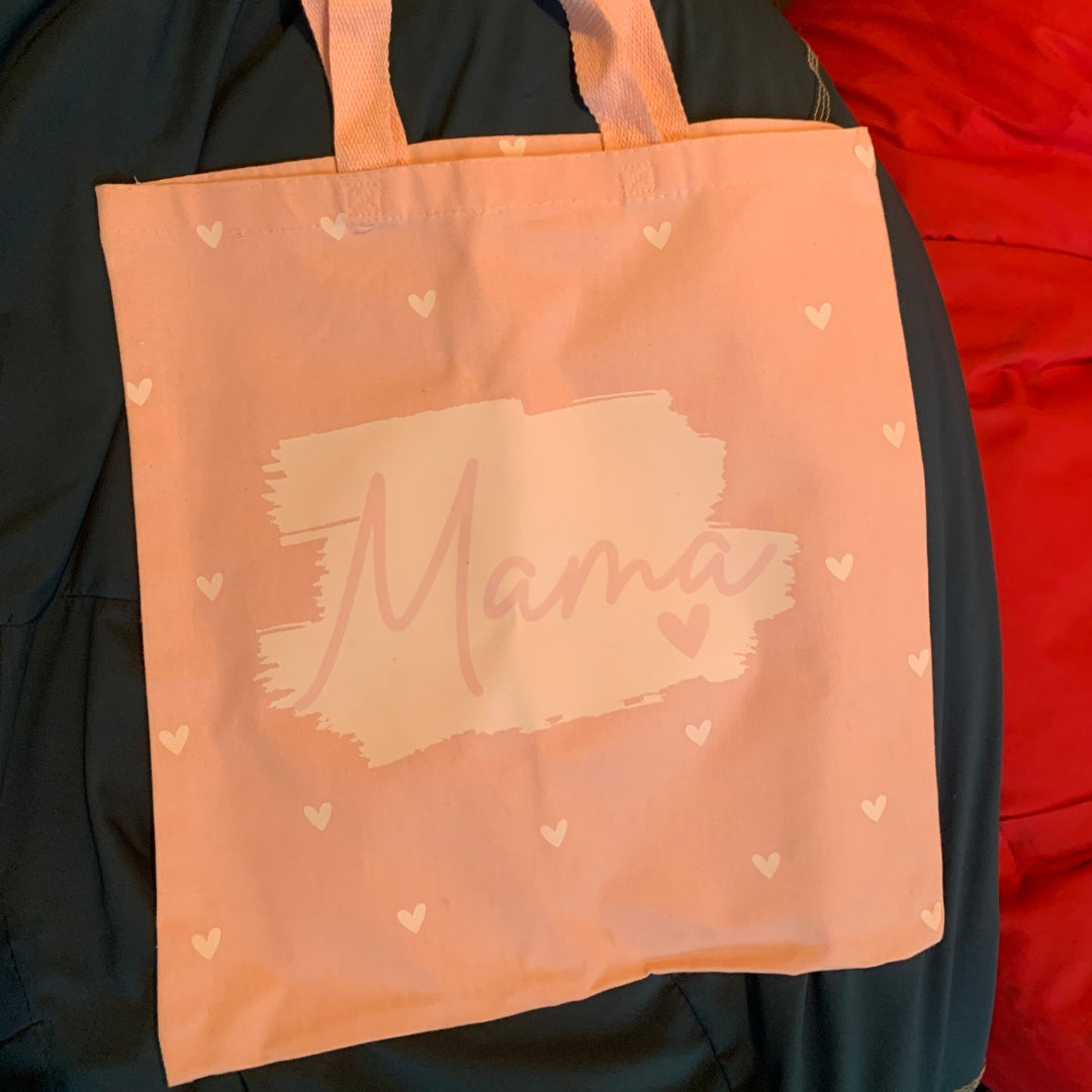 Personalized Ami/Mama Pink Tote Bag – Two-Sided Print