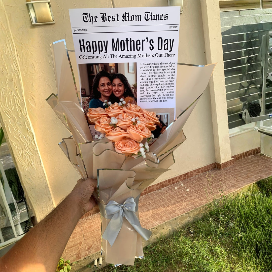Custom Photo Mother’s Day Bouquet | Flowers Gift for Mom