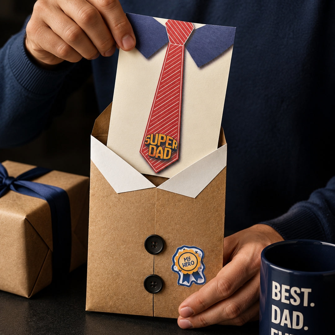 "Super Dad" Pull Greeting Card | Father's Day Surprise Card