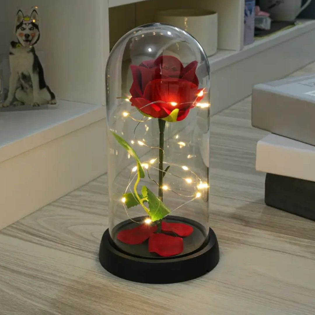 Elegant Everlasting Red Rose Ornament