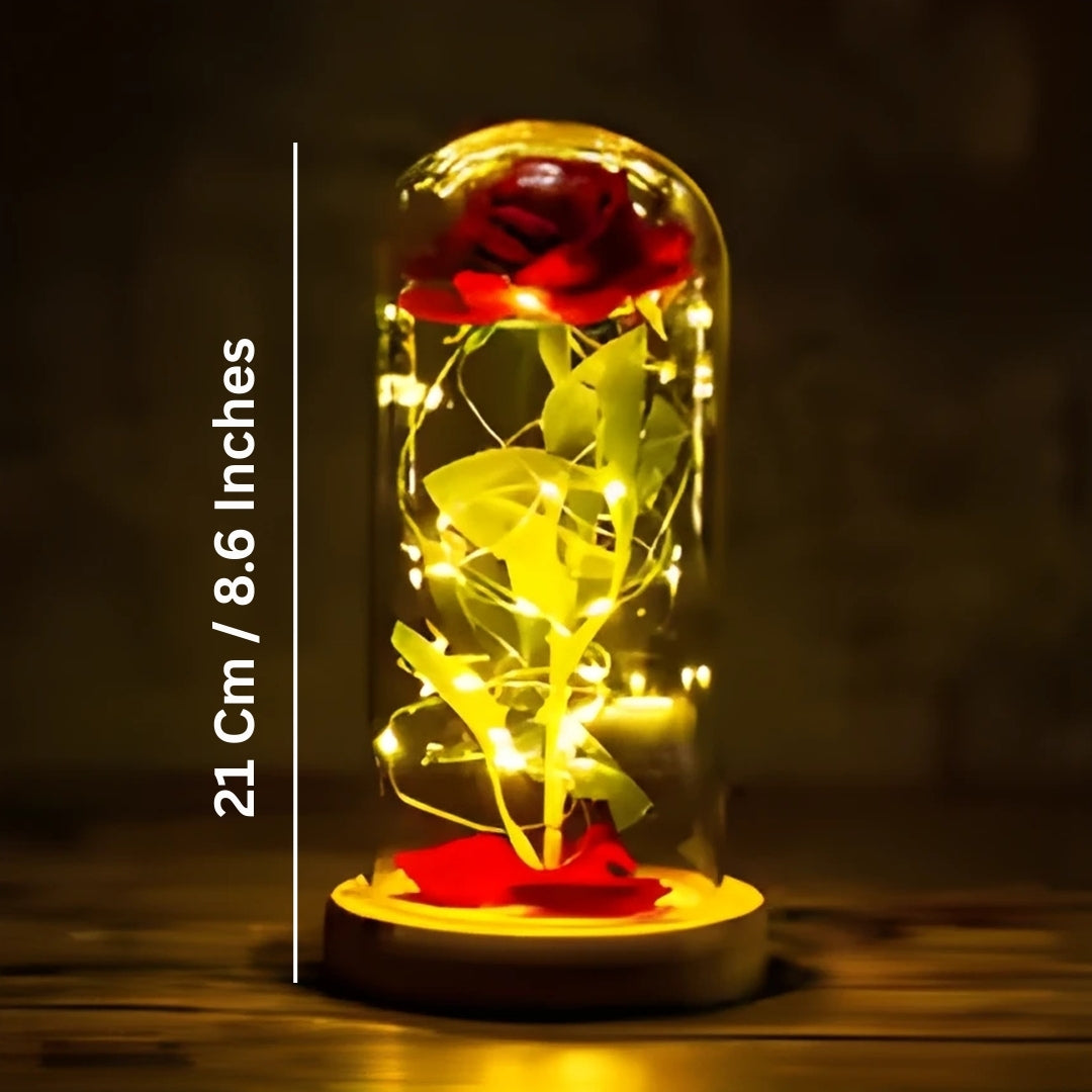 Elegant Everlasting Red Rose Ornament